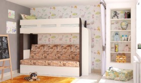 Кровать с диваном 75 Карамель Атлант (Венге Магия /Сосна Карелия/Савана) в Мотыгино - motygino.katalogmebeli.com | фото