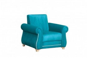 Кресло для отдыха "Порто" (велюр киви бирюза / микровельвет крем) в Мотыгино - motygino.katalogmebeli.com | фото