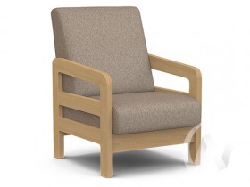 Кресло отдыха Вега-34 (бук лак/UNO CARAMEL) в Мотыгино - motygino.katalogmebeli.com | фото