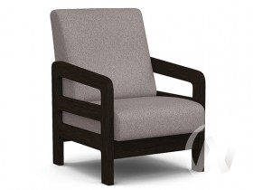 Кресло отдыха Вега-34 (венге лак/UNO ROSY-GREY) в Мотыгино - motygino.katalogmebeli.com | фото