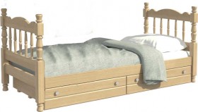 Кровать одинарная Аленка из массива сосны 800*1890 Сосна в Мотыгино - motygino.katalogmebeli.com | фото