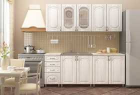 Кухонный гарнитур Лиза-1 (2,0м) (Белый/Сандал) в Мотыгино - motygino.katalogmebeli.com | фото