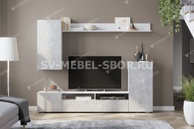 Мебель для гостиной МГС 4 (Белый/Цемент светлый) в Мотыгино - motygino.katalogmebeli.com | фото