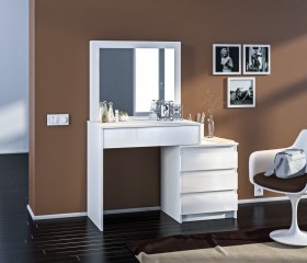 Медея СБ-3232 Стол туалетный Белый/Белый глянец в Мотыгино - motygino.katalogmebeli.com | фото