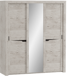 Шкаф трехдверный Соренто с раздвижными дверями Дуб бонифаций/Кофе структурный матовый в Мотыгино - motygino.katalogmebeli.com | фото